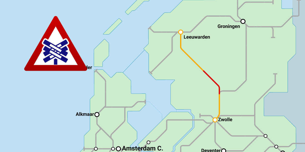 Zwolle - Leeuwarden: level crossing failure (9 October 2026)