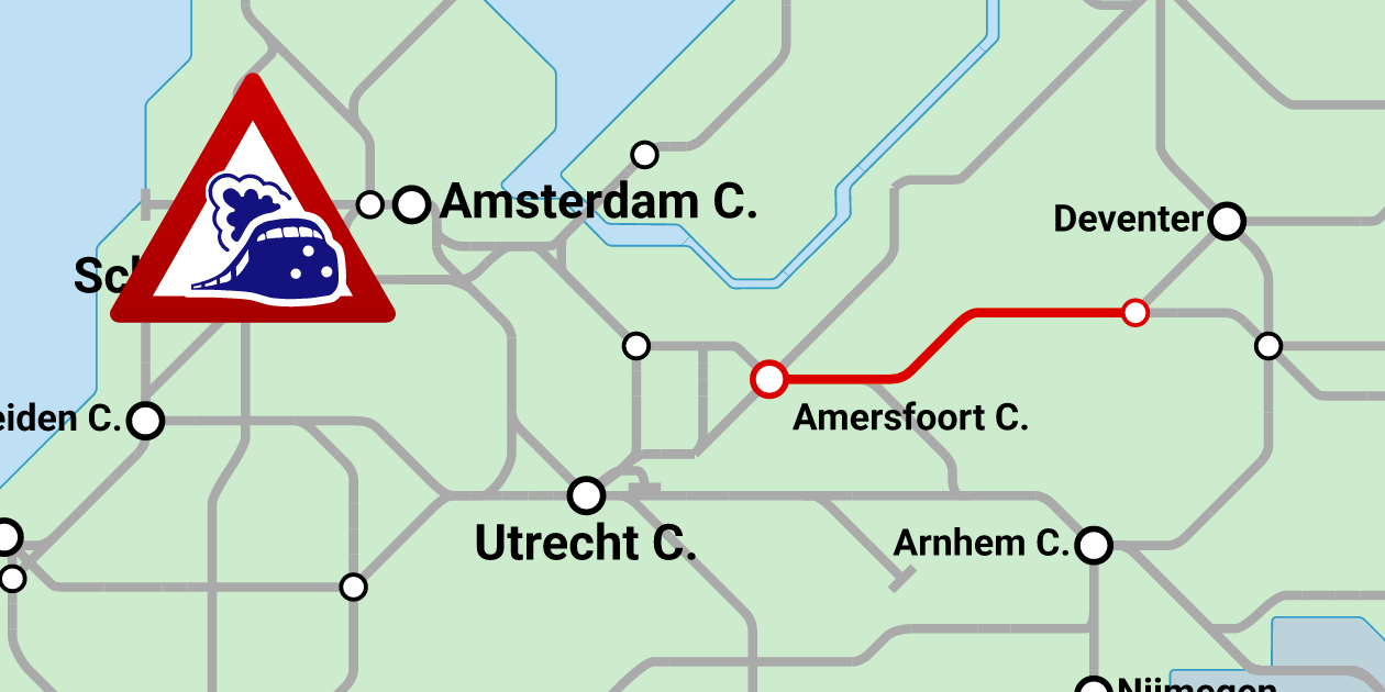 Amersfoort - Deventer: gestrande trein (25 oktober 2026)