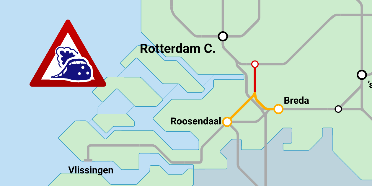 Dordrecht - Roosendaal: defecte trein (26 oktober 2026)