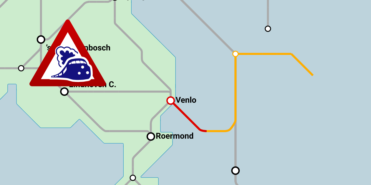 Venlo - Mönchengladbach - Düsseldorf: defecte trein (27 oktober 2026)