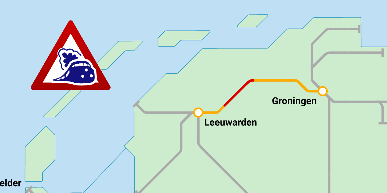 Groningen Europapark - Leeuwarden: defecte trein (27 oktober 2026)