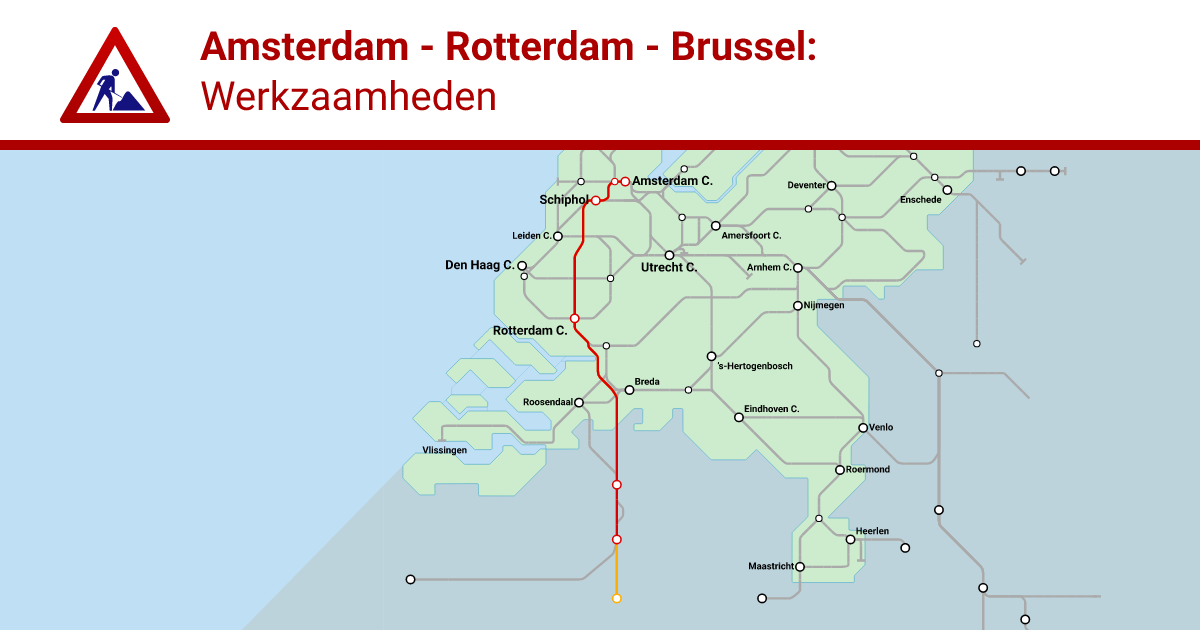Amsterdam - Rotterdam - Brussel: engineering works