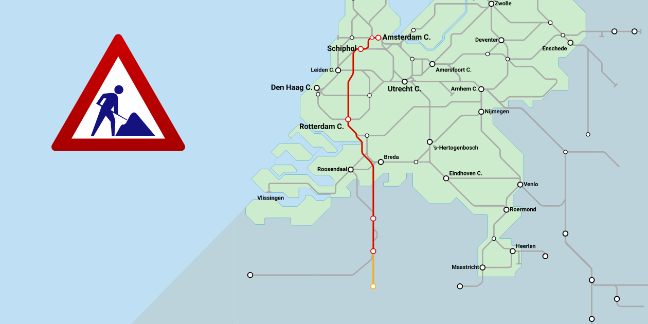 Amsterdam - Rotterdam - Brussel: engineering works